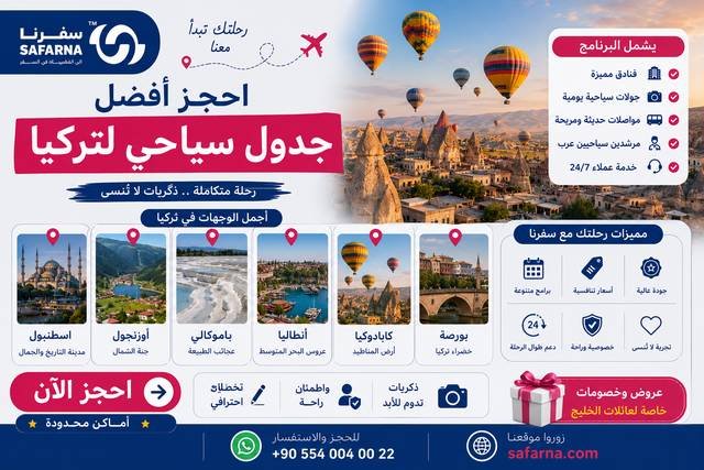 افضل جدول سياحي لتركيا