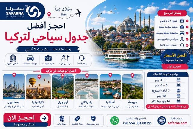 افضل جدول سياحي لتركيا